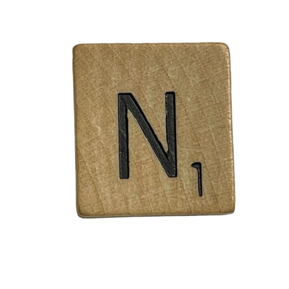 Scrabble Game Piece Letter N Replacement Wood Tile Genuine Standard Edition mq
